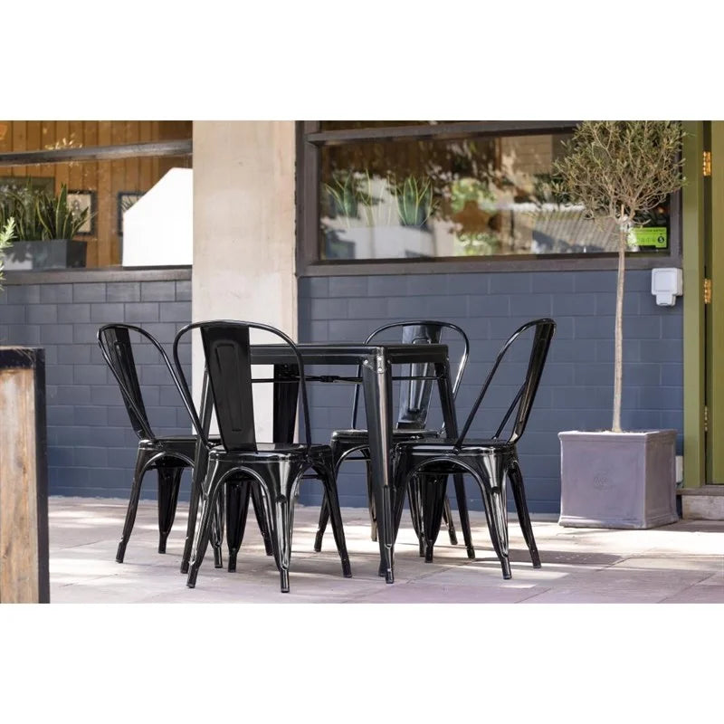 Bolero Bistro Quadratischer Stahltisch Schwarz 660mm