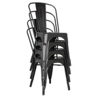 Bolero Bistro Stahl Beistellstühle Schwarz (4 Stück)