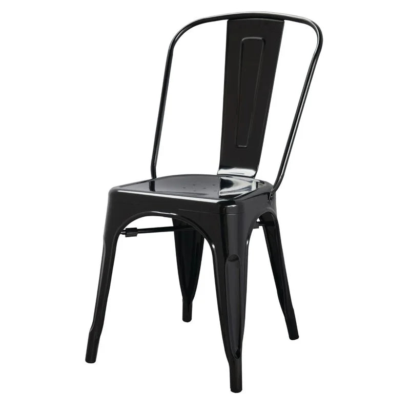Bolero Bistro Stahl Beistellstühle Schwarz (4 Stück)