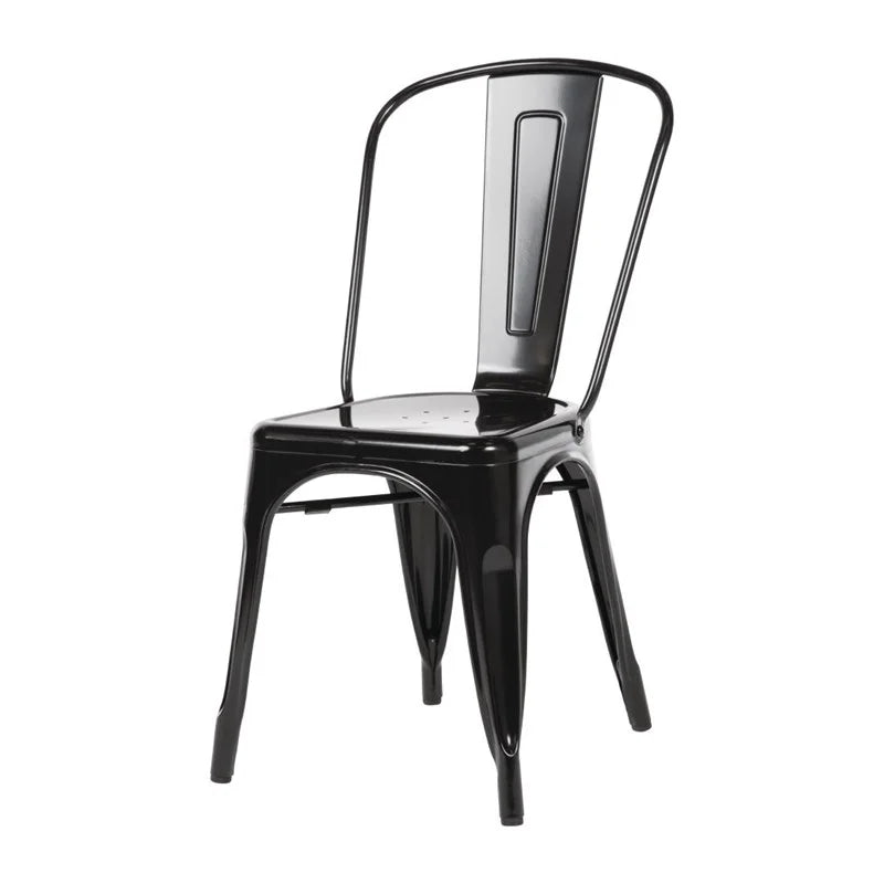 Bolero Bistro Stahl Beistellstühle Schwarz (4 Stück)