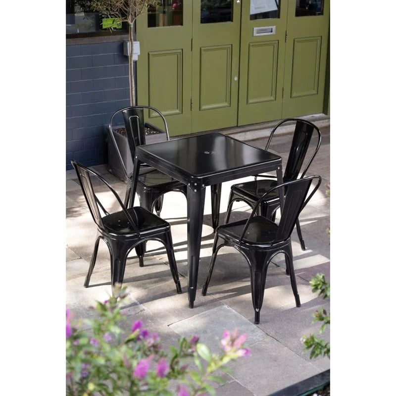 Bolero Bistro Stahl Beistellstühle Schwarz (4 Stück)