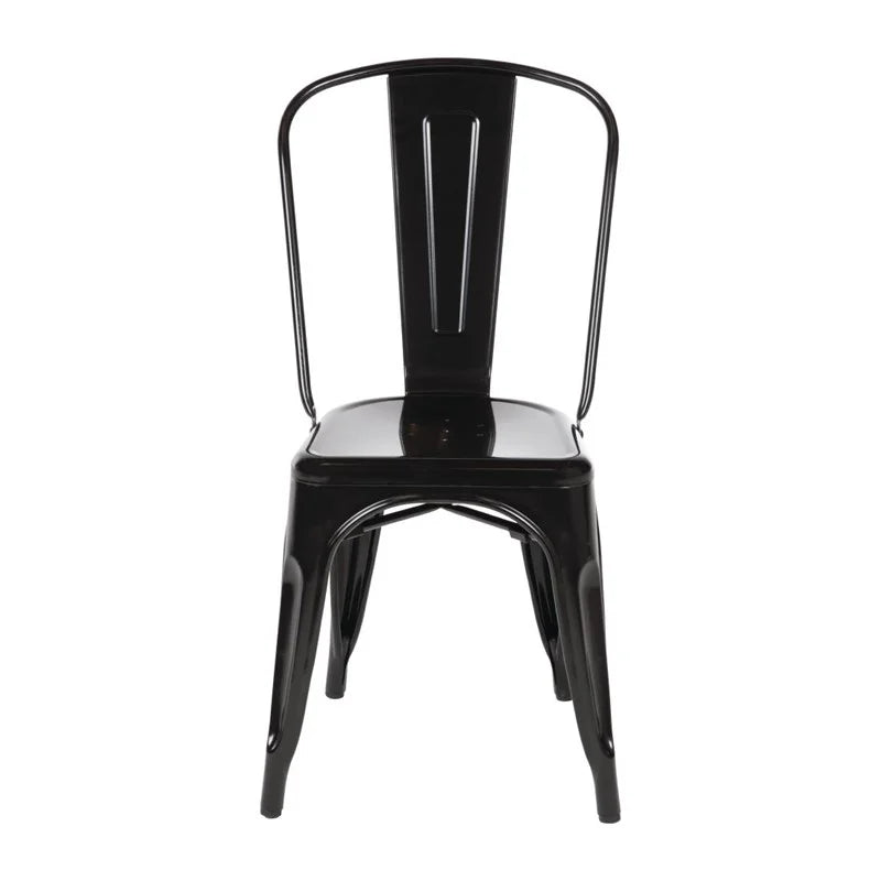 Bolero Bistro Stahl Beistellstühle Schwarz (4 Stück)
