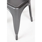 Bolero Bistro Stahl Beistellstühle Gun Metal Grau (4 Stück)