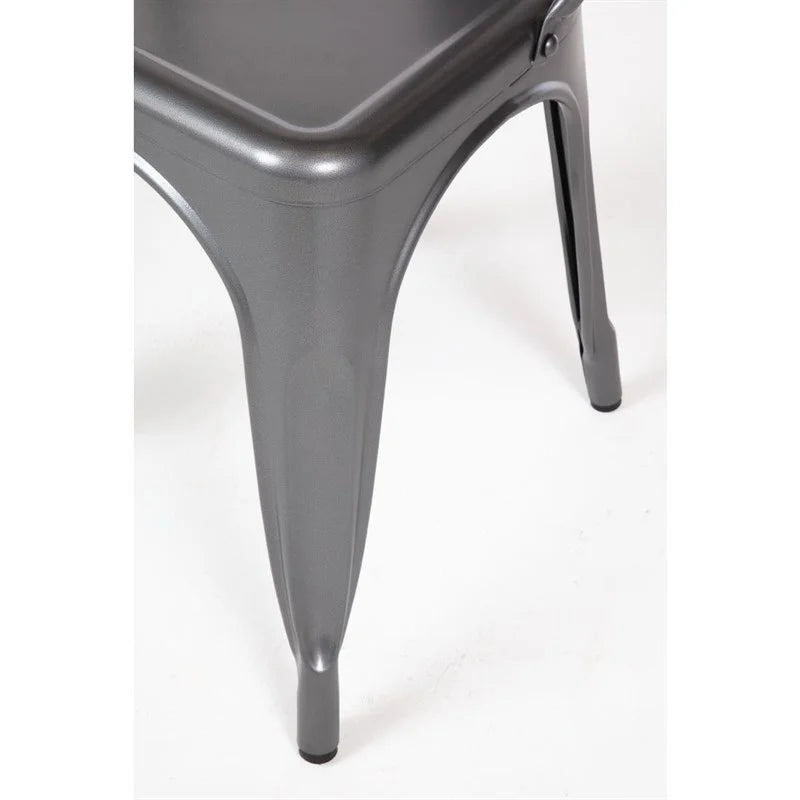 Bolero Bistro Stahl Beistellstühle Gun Metal Grau (4 Stück)