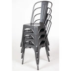 Bolero Bistro Stahl Beistellstühle Gun Metal Grau (4 Stück)