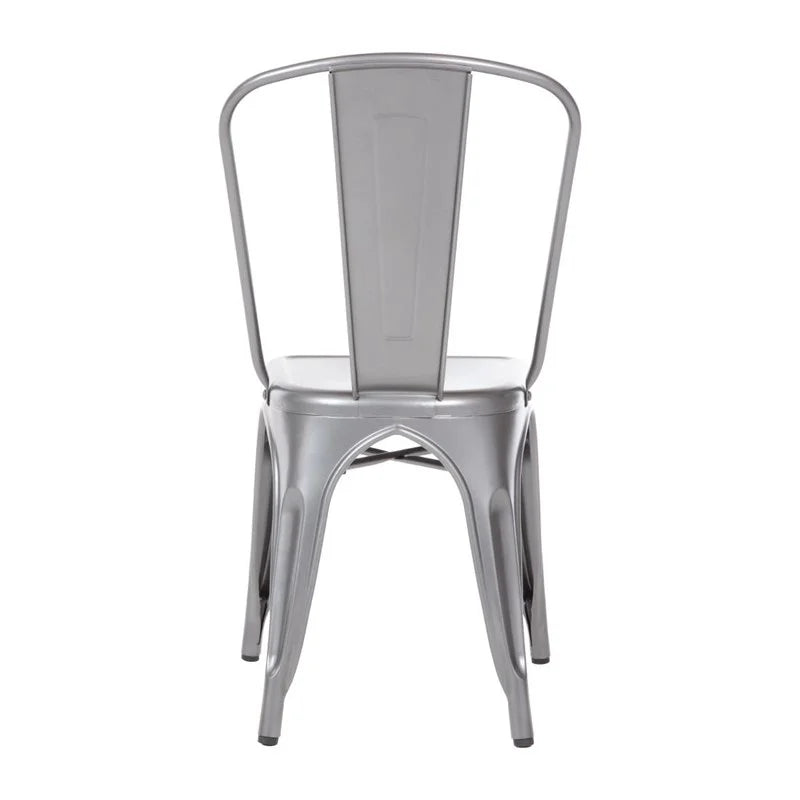 Bolero Bistro Stahl Beistellstühle Gun Metal Grau (4 Stück)