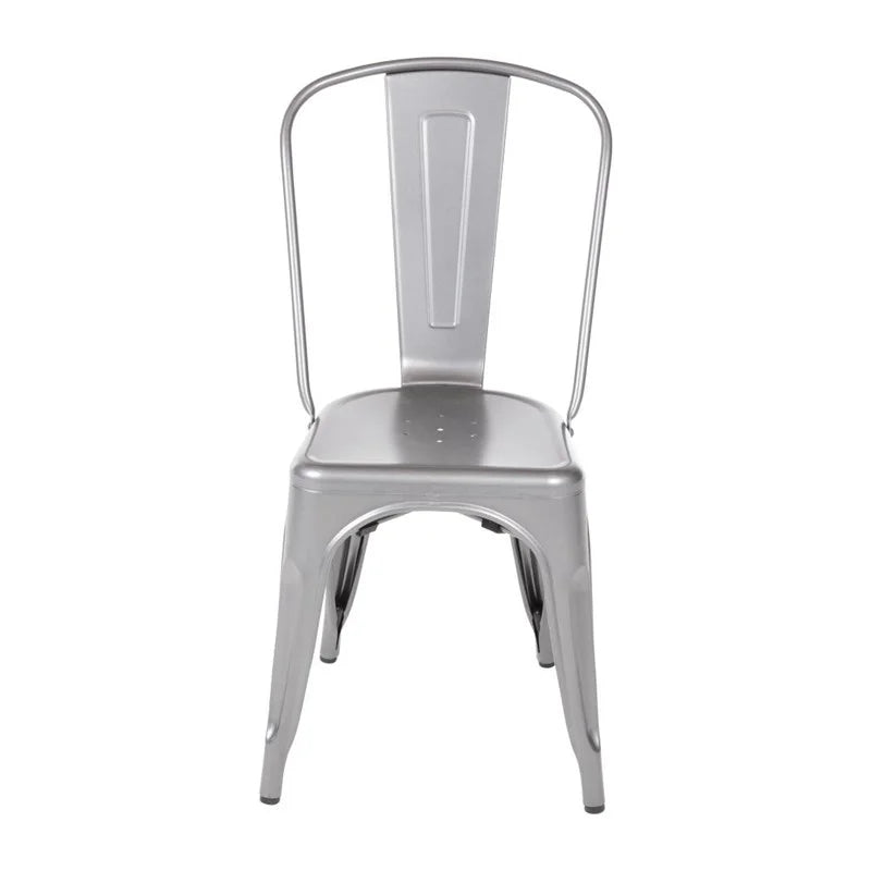 Bolero Bistro Stahl Beistellstühle Gun Metal Grau (4 Stück)