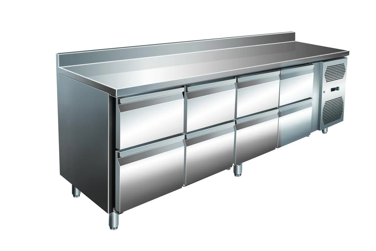 A&S Kühltisch VIP 600 0/8 2230 mm GN1/1, mit Aufkantung