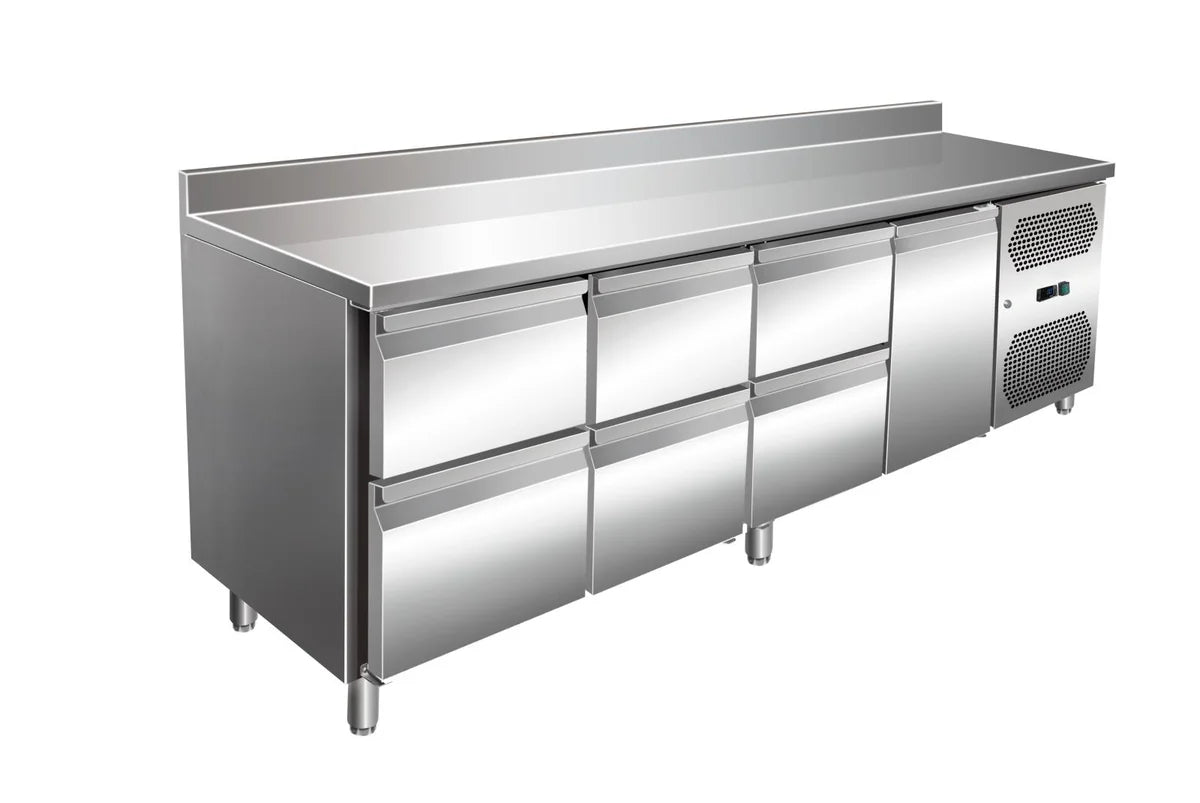 A&S Kühltisch VIP 600 1/6 2230 mm GN1/1, mit Aufkantung