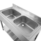 Spültisch Basic 12x6 mit 2 Becken, Aufkantung und Grundboden