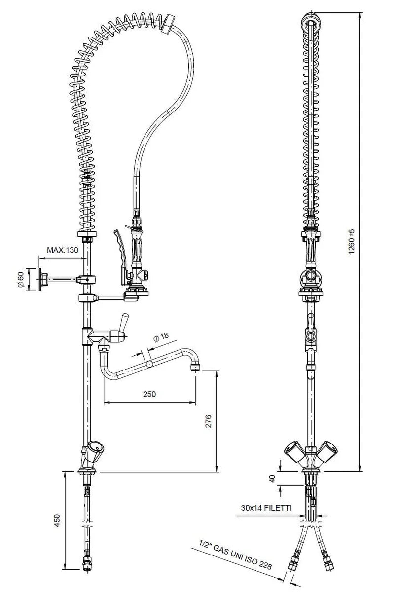 Einloch Geschirrwaschbrause Profi 100 + Mischbatterie