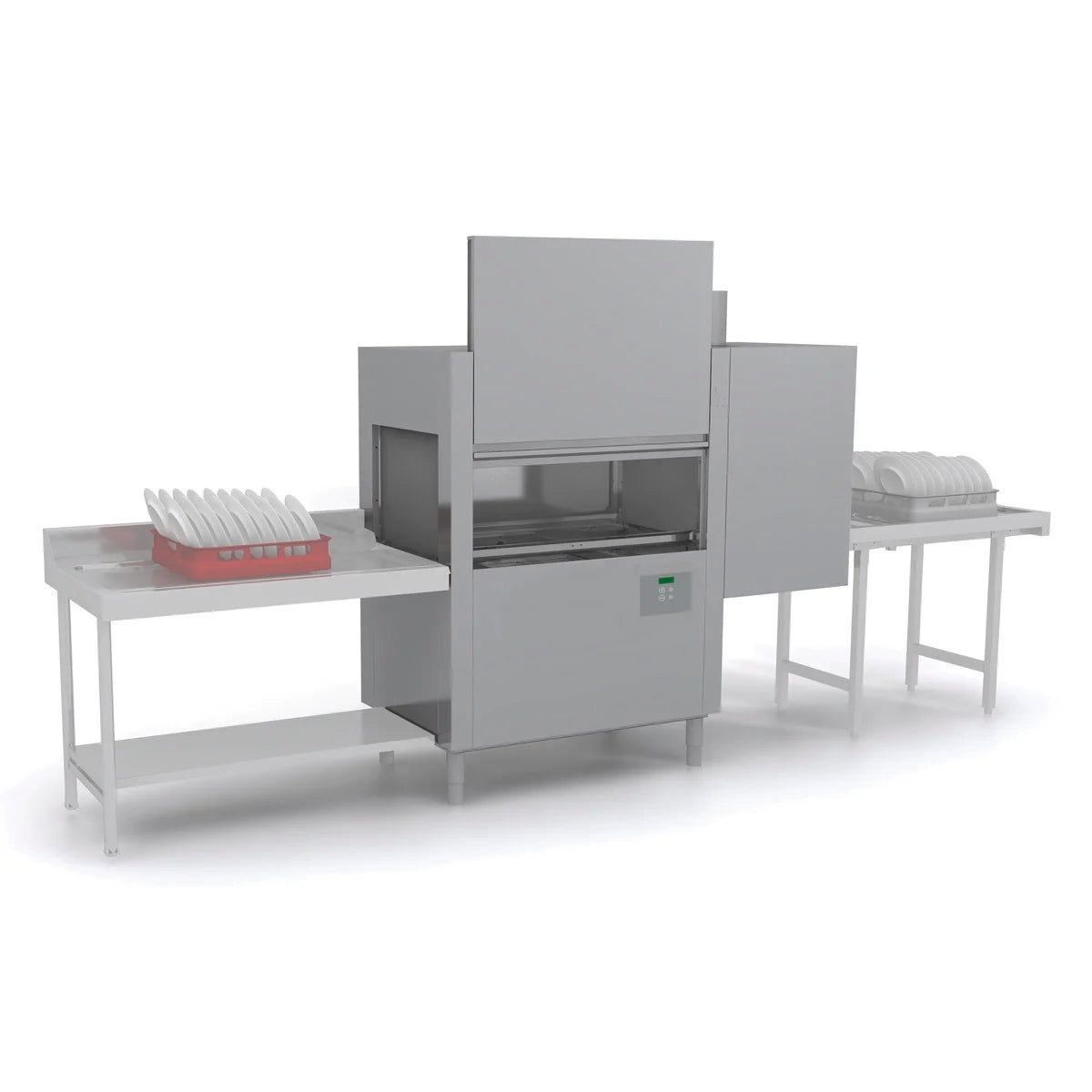 Korbtransportspülmaschine Dexion D821LTDDA mit Trockeneinheit und Eingang rechts