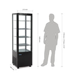 Kühlvitrine Polar 235 schwarz - mit gebogener Glastür