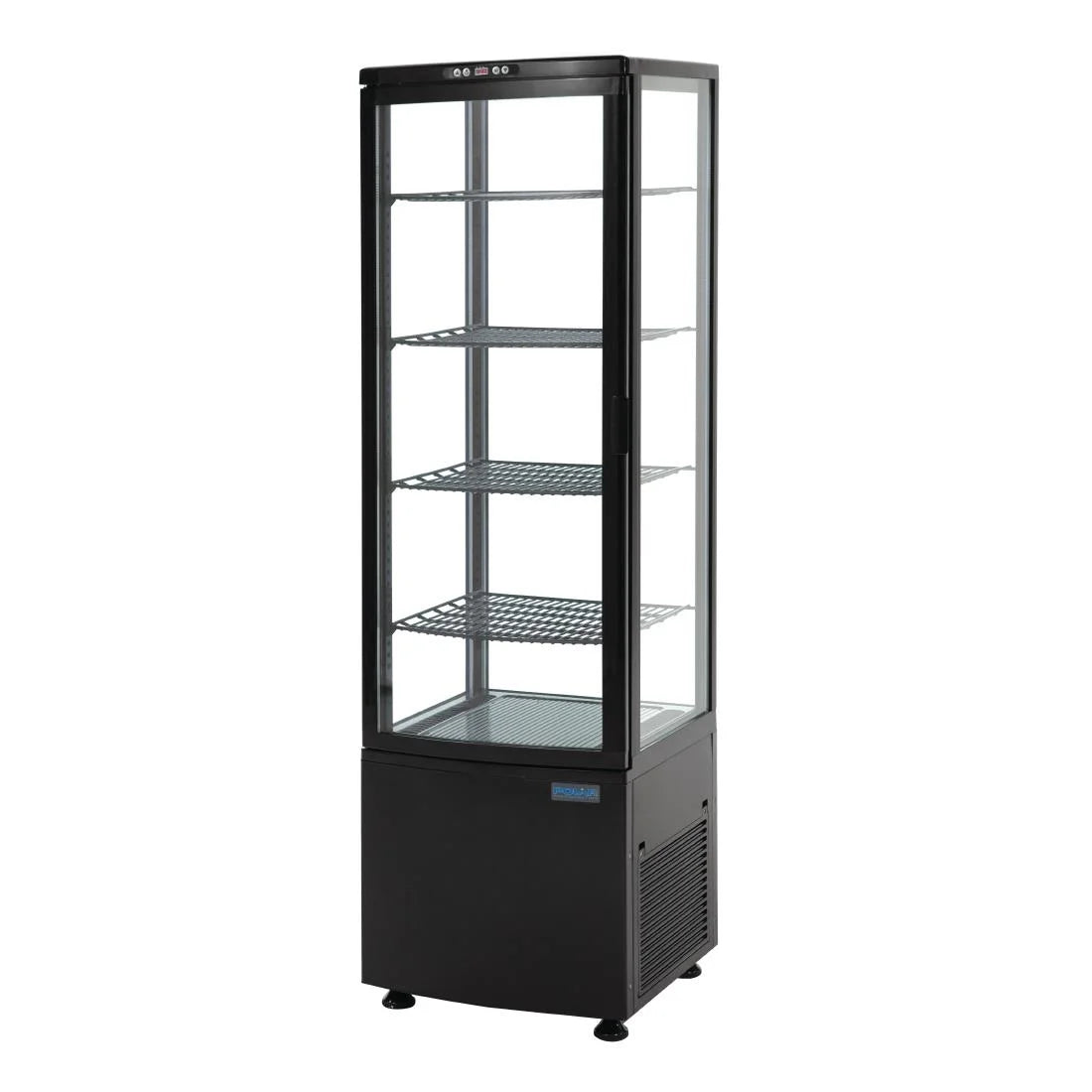 Kühlvitrine Polar 235 schwarz - mit gebogener Glastür