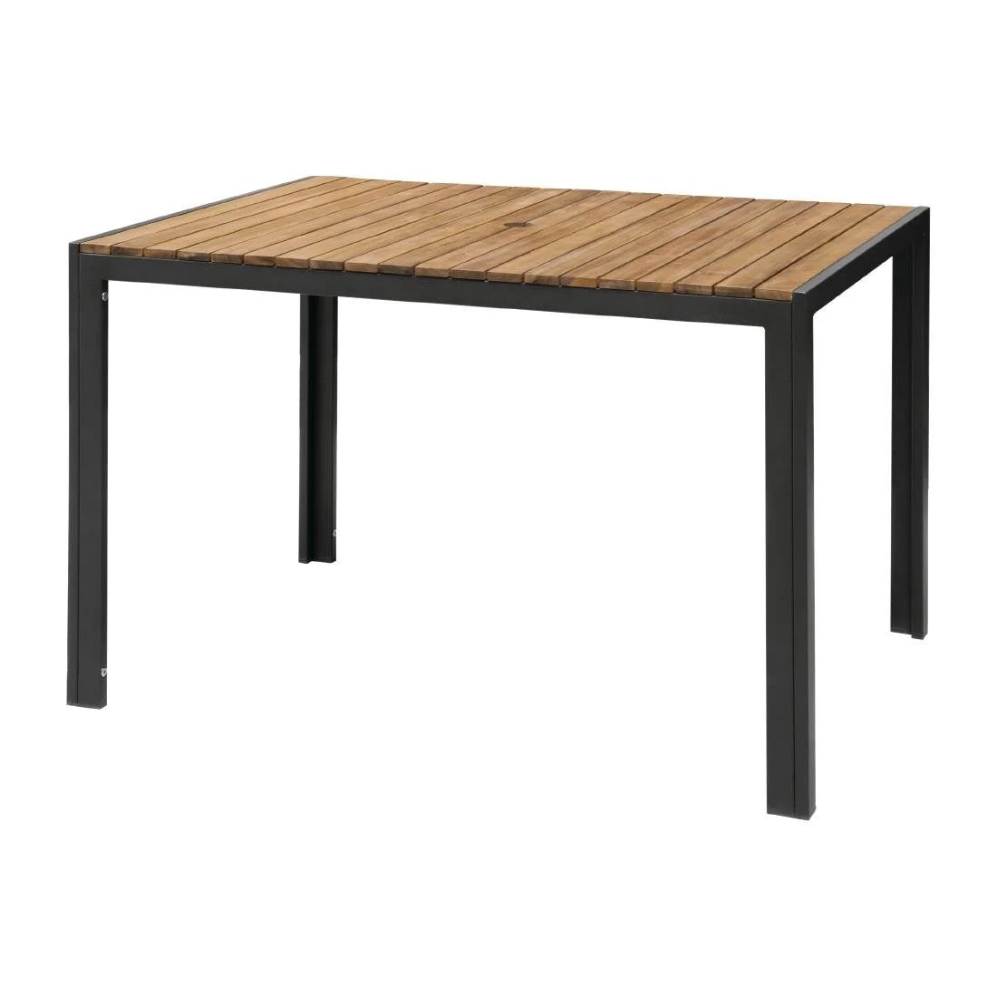 Bolero rechteckiger Stahl- und Akazienholztisch 1200x800 mm