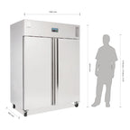 Polar Edelstahl-Kühlschrank 1300 Liter