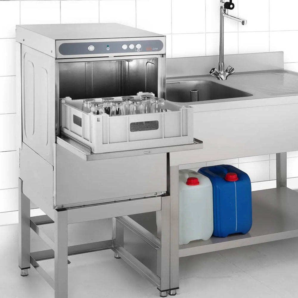 Gläserspülmaschine ECO 35x35 cm Korbmaß, mit Klarspüldosierer, Made in Europe, 230 Volt