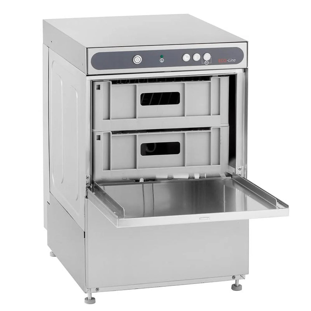 Gläserspülmaschine ECO 35x35 cm Korbmaß, mit Klarspüldosierer, Made in Europe, 230 Volt