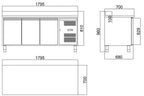 Kühltisch ECO 3/0 mit Aufkantung - GN 1/1