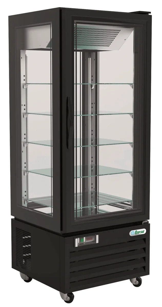 FORCAR Standtiefkühlvitrine LDC65LB 431 Liter, LED-Beleuchtung, schwarz