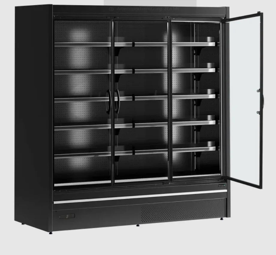 Tefcold Supermarkt Wandkühlregal Multideck MDCA1875HB-2 schwarz, 1955 mm