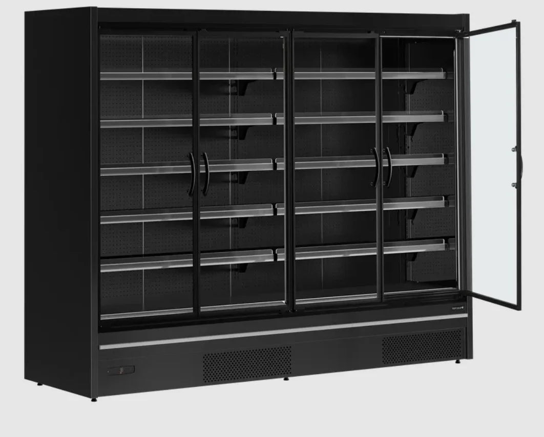 Tefcold Supermarkt Wandkühlregal Multideck MDCA2500HB schwarz, 2580 mm