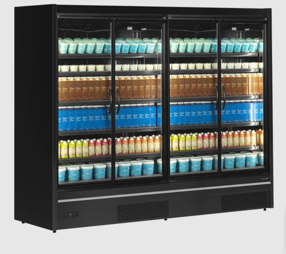 Tefcold Supermarkt Wandkühlregal Multideck MDCA2500HB schwarz, 2580 mm