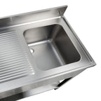 Spültisch Basic 12x6 mit 1 Becken rechts, Aufkantung und Grundboden