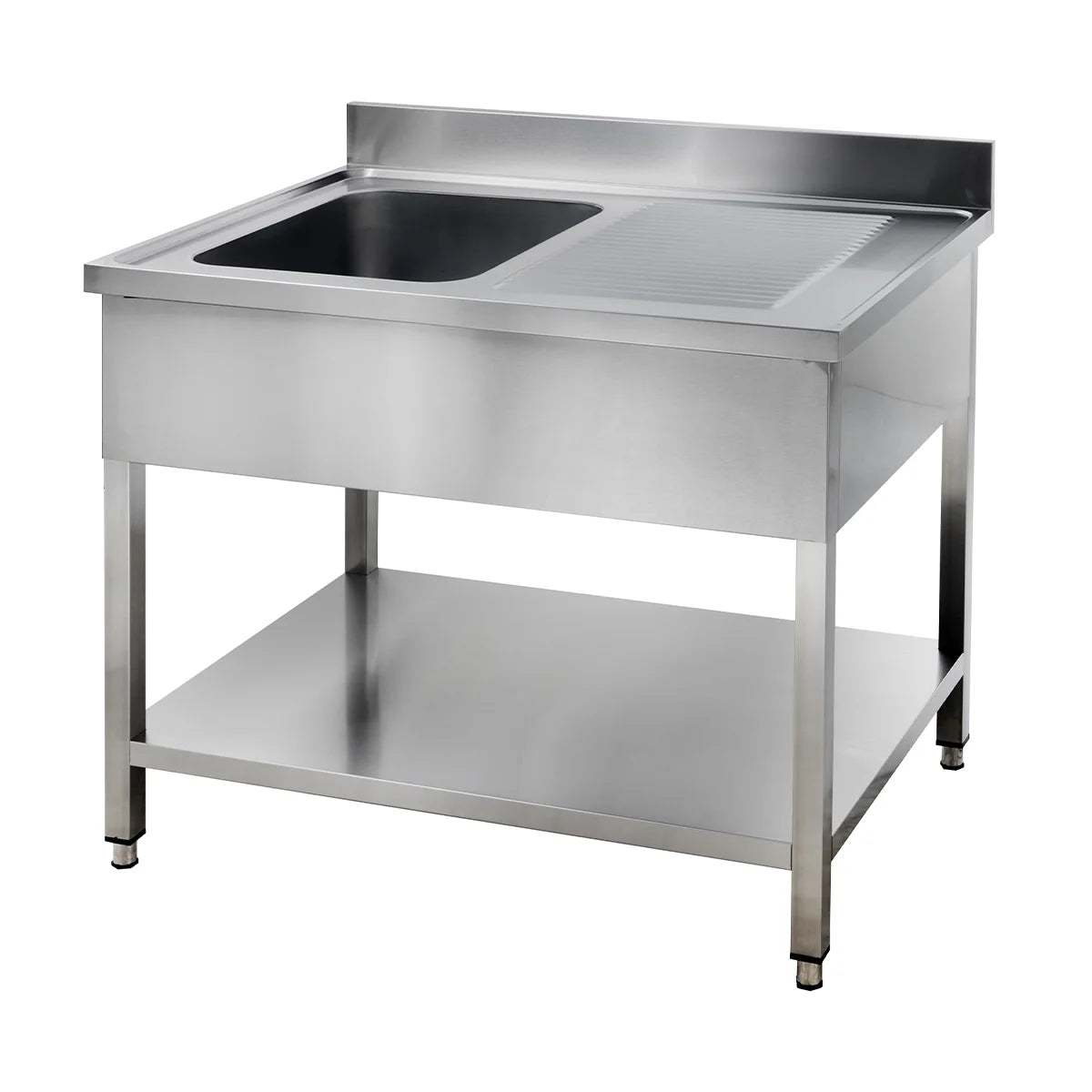Spültisch Basic 12x6 mit 1 Becken links, Aufkantung und Grundboden