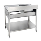 Spültisch Basic 12x6 mit 1 Becken links, Aufkantung und Grundboden