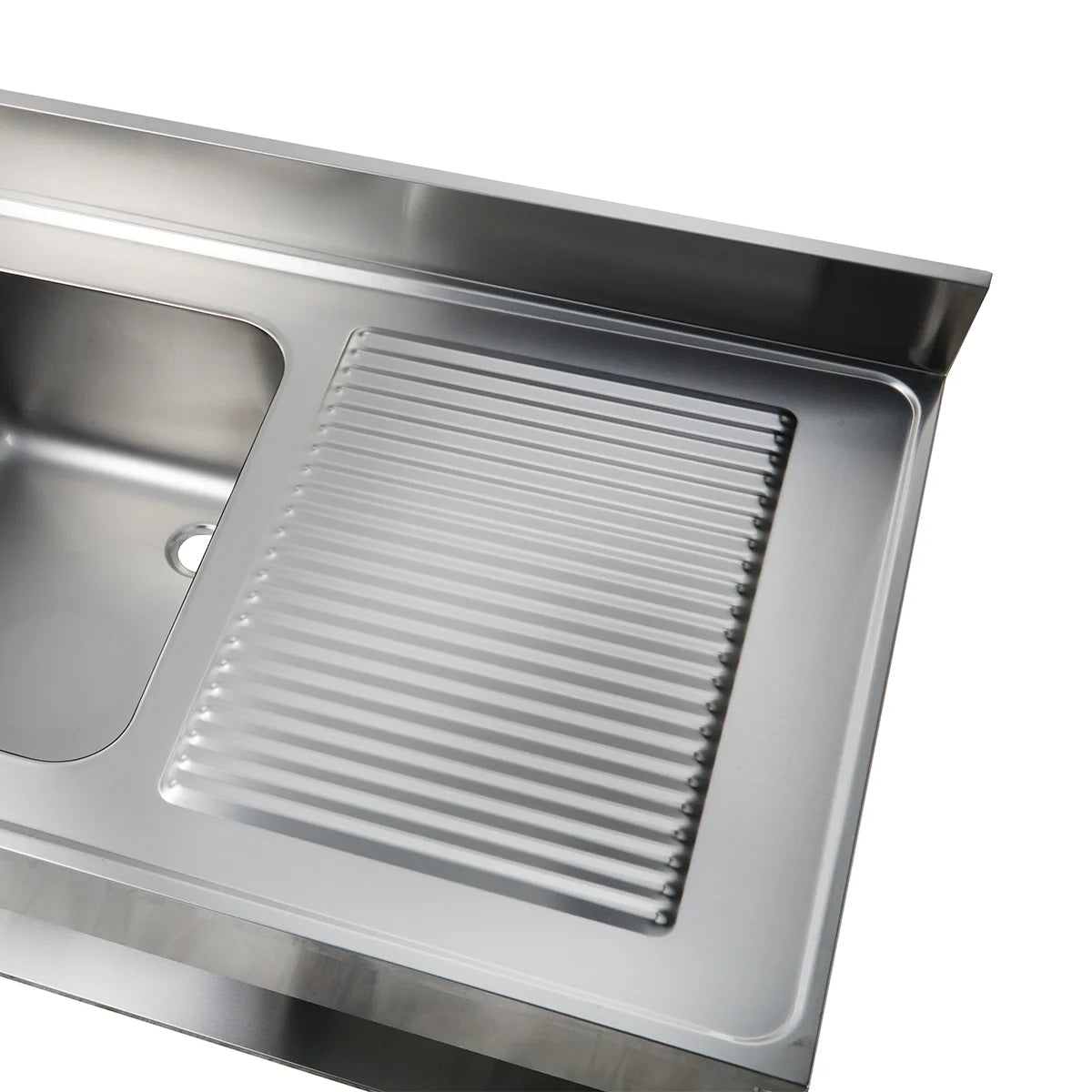 Spültisch Basic 12x6 mit 1 Becken links, Aufkantung und Grundboden