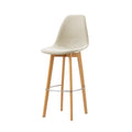 FEROS Keeve stapelbarer Barstuhl gepolstert - Holz / Beige