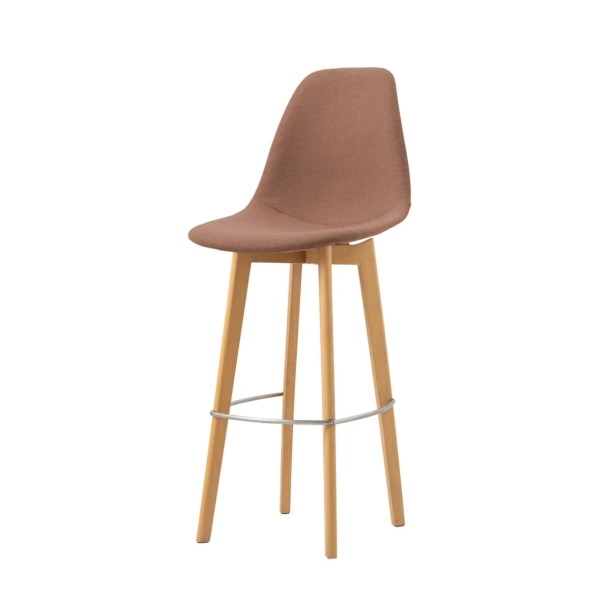 FEROS Keeve stapelbarer Barstuhl gepolstert - Holz / Rotbraun
