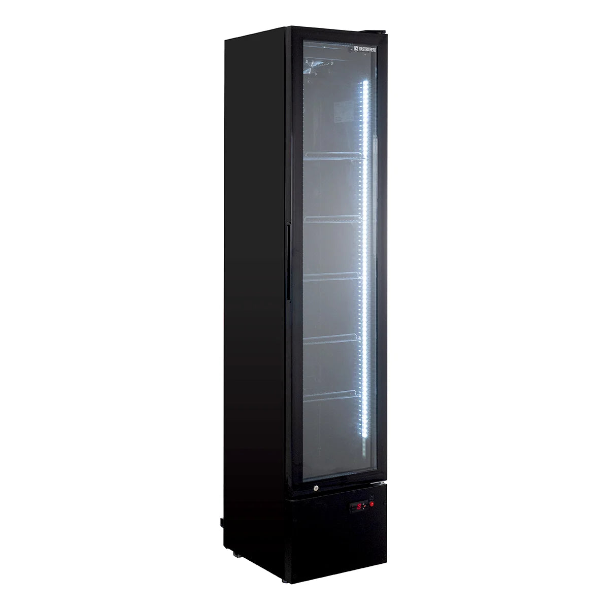 Getränkekühlschrank GKS-160 Slim, 160 Liter Kühlraumvolumen, Innenbeleuchtung, schwarz