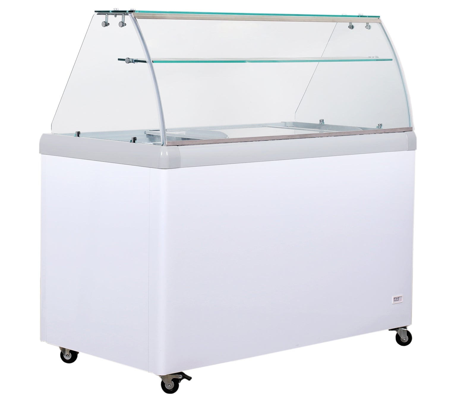 Eiskühltheke ECO 200, 800 mm Breite inkl. Eisbehälter & Drahtkörbe, auf Rollen