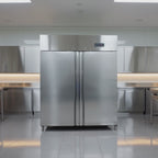 Gastronomie Tiefkühlschrank ECO 1400 GN 2/1 Monoblock, 1350 Liter Kühlraumvolumen, 6 verstellbare Einlegeböden, Robuste Bauweise, Edelstahl