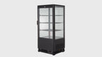 Kühlvitrine ECO 78 Liter, LED-Beleuchtung, 3 Roste, schwarz