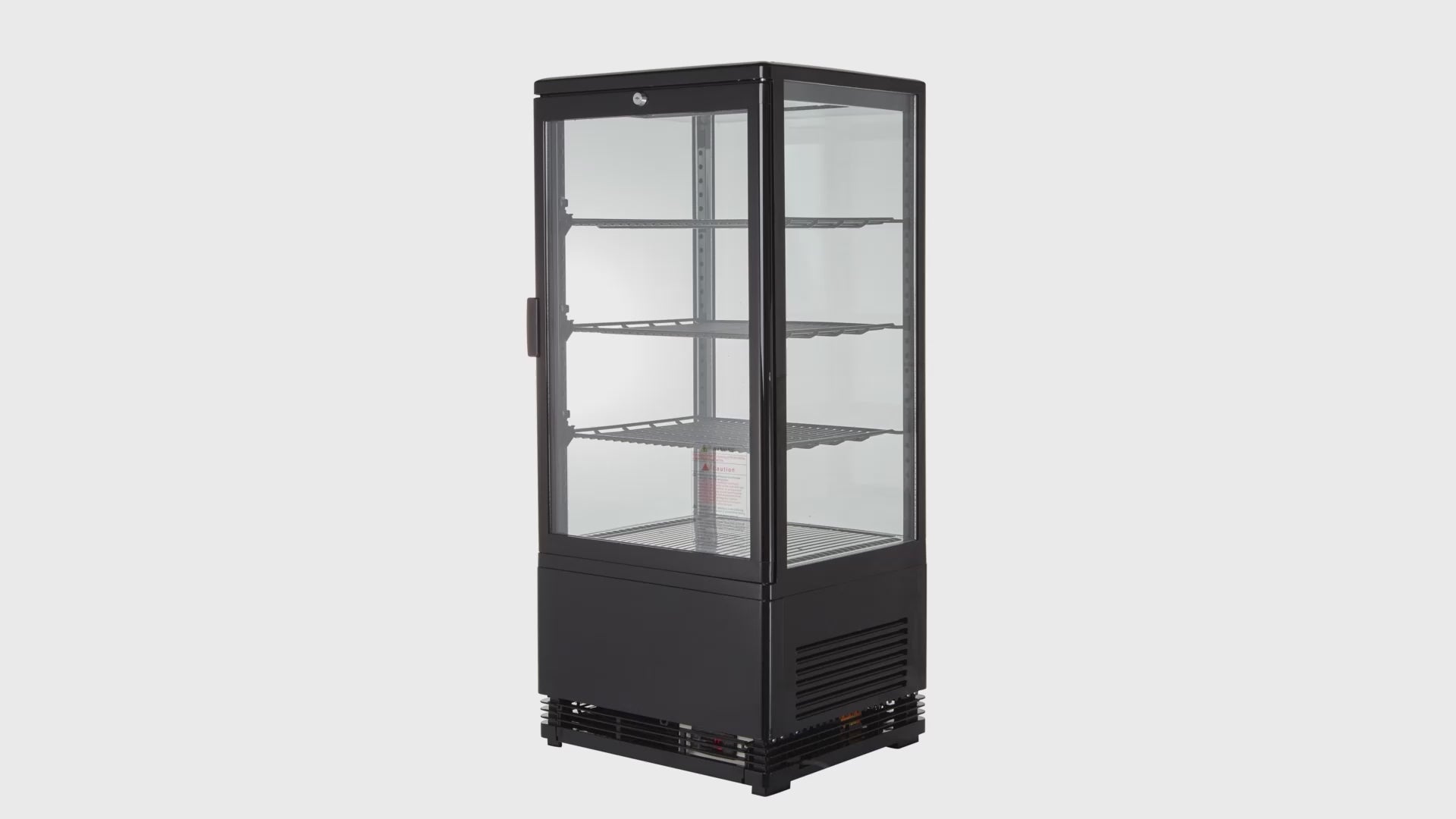 Kühlvitrine ECO 78 Liter, LED-Beleuchtung, 3 Roste, schwarz