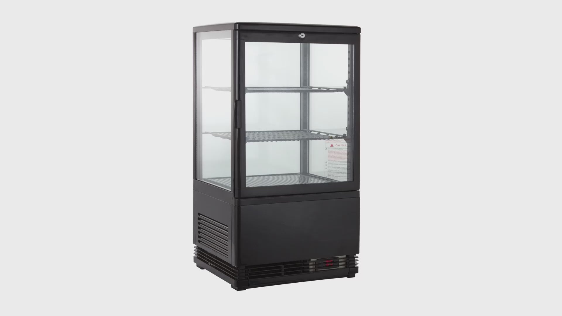 Kühlvitrine ECO 58 Liter, LED-Beleuchtung, 2 Roste, schwarz