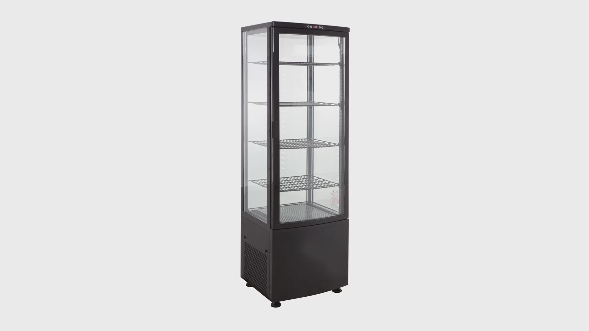 Kühlvitrine ECO 235 Liter, LED-Beleuchtung, 4 Roste, schwarz