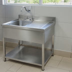 Spültisch Basic 12x6 mit 1 Becken links, Aufkantung und Grundboden