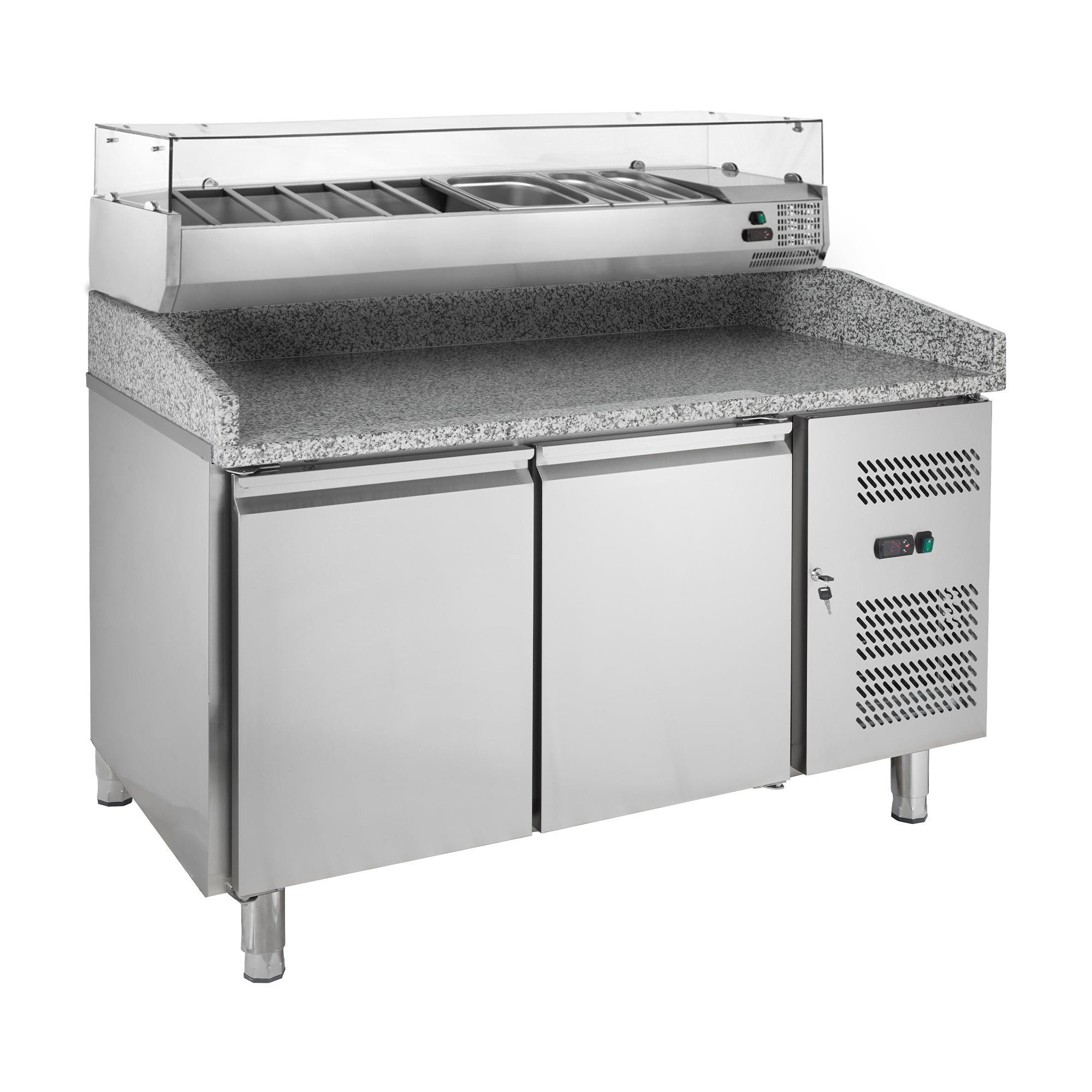Pizzakühltisch ECO 2/0 mit Kühlaufsatz ECO 7x GN 1/4