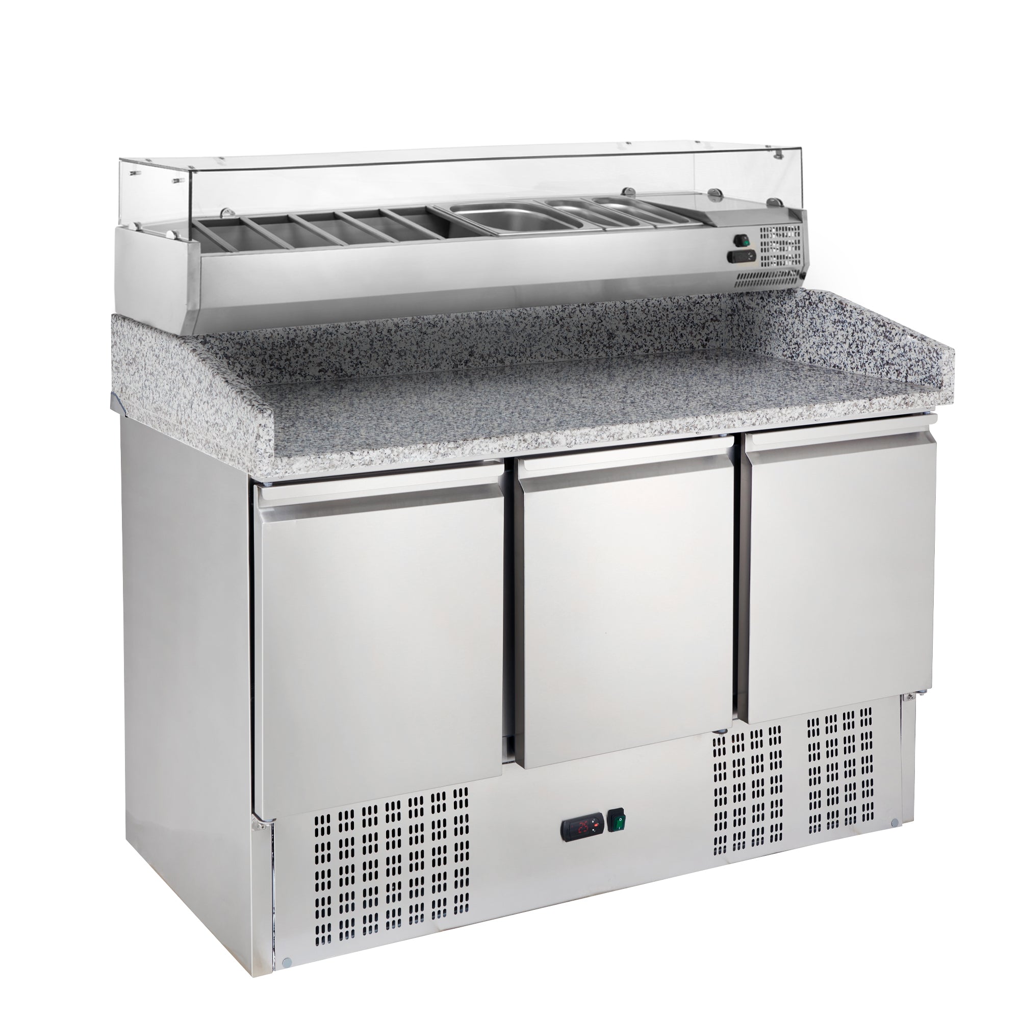 Pizzakühltisch ECO Mini 3/0 mit Kühlaufsatz ECO 6x GN 1/4